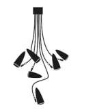 Swivel LED hanging lamp in painted metal Oristano