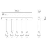 Aluminum LED hanging lamp with dimmer Piane
