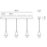 Aluminum LED hanging lamp with dimmer Piane