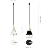 LED hanging lamp made of steel and wood Booral