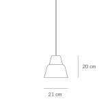 Pendant lamp made of glass and steel Ryde