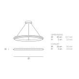 Metal LED hanging lamp with dimmable function Kainbach