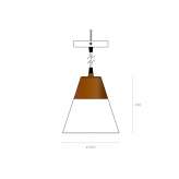 Hanging lamp made of aluminum and wood Omoa