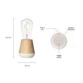 Rechargeable table lamp in wood and glass Seigy