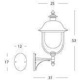 Outdoor wall lamp in aluminum and copper Albia