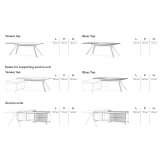 Rectangular sectional desk made of wood and glass Gjinoc