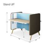 Height-adjustable office desk with sound-absorbing screens Loiza