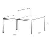 Wooden sectional office desk Yara