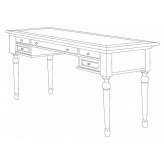 Rectangular solid wood desk with drawers Koeniz