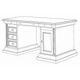 Rectangular solid wood desk with drawers Colditz