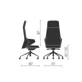 Office chair with high backrest and 5-arm base Heanor