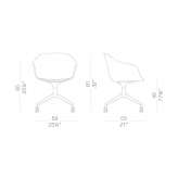 Fabric office chair with 4-arm base and wheels Lagnieu