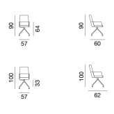 Office chair on trestles with armrests Ayllon