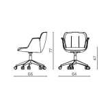 Swivel fabric office chair on trestles and wheels Drocourt