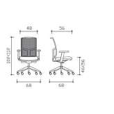 Swivel office chair on wheels with armrests Dienheim