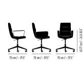 Swivel, upholstered office chair with armrests Wagna
