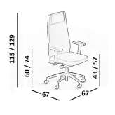 Swivel office chair with 5-star base and headrest Ionview
