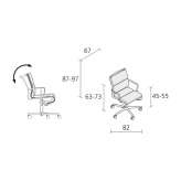 Swivel office chair with height adjustment and armrests Citov
