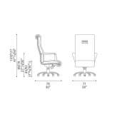 Leather upholstered office chair on wheels Breves