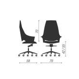 Office chair with high backrest and 5-arm base Gehrde
