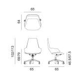 Height adjustable office chair with 5-arm base Sabalito