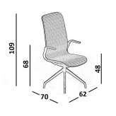 Nylon® swivel office chair Charneux