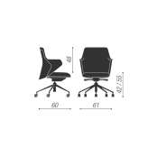 Height adjustable office chair with 5-arm base Heanor