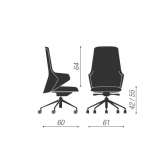 Office chair with medium backrest and 5-arm base Heanor
