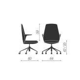 Office chair with medium backrest and 5-arm base McAllen