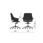 Office chair with low backrest and 5-arm base Gehrde