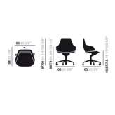 Height-adjustable office chair on wheels and 5-arm base Sabalito