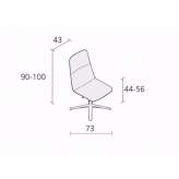 Height-adjustable swivel chair with 4-star base Kukow