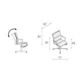 Swivel office chair with height adjustment and armrests Citov