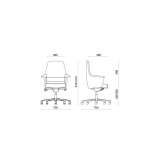 Leather office chair on wheels Venecia