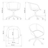 Swivel chair made of polypropylene with armrests Wiednitz