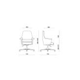 Swivel aluminum office chair with armrests and 4-Spoke base Venecia