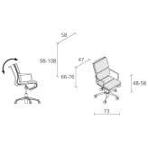 Swivel office chair on wheels with a base with 5 arms Nisipari