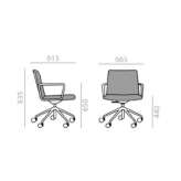 Height-adjustable office chair on wheels and 5-arm base Culver