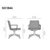 Swivel chair with 4-star base with armrests Culver