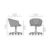 Swivel office chair on wheels with a base with 5 arms Ulvik