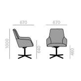 Upholstered office chair with a 4-star base Centre