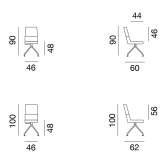 Office chair on trestles with height adjustment Ayllon