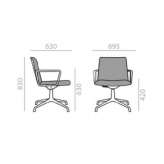 Obrotowe krzesło biurowe z podłokietnikami i podstawą 4-Spoke Culver