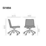 Height-adjustable office chair on wheels and 5-arm base Culver