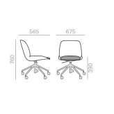 Height-adjustable office chair on wheels and 5-arm base Obninsk