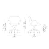 Fabric swivel office chair with 5-arm base Boekel