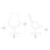 Fabric office chair with armrests and 4-arm base Boekel