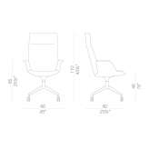 Swivel fabric office chair with headrest Boekel