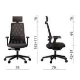 Height-adjustable swivel office chair with headrest Skoghall