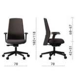 Swivel fabric office chair on wheels with 5-arm base Skoghall